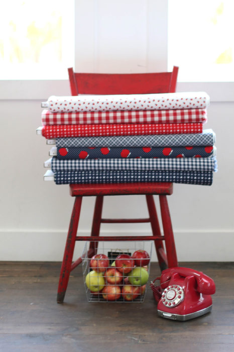 Red Navy Fabric from Sunnyside Avenue Penny Rose