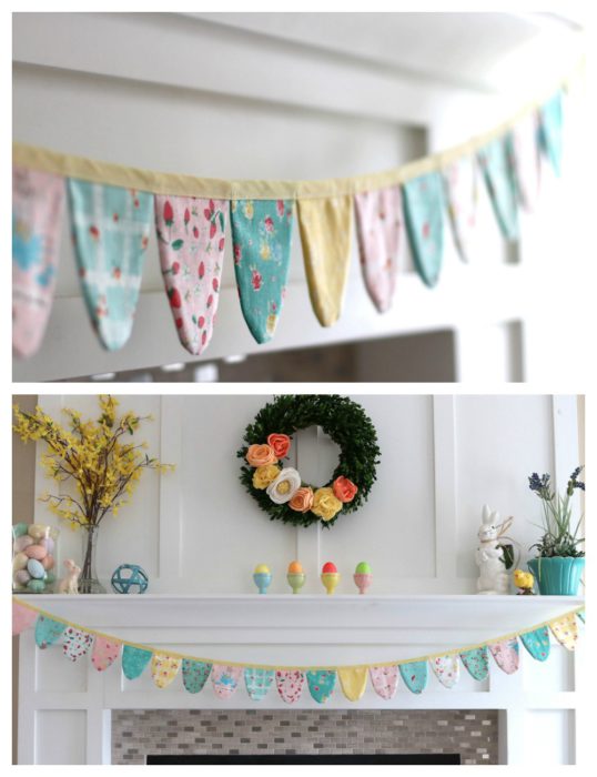 Spring Bunting made with the Cricut Maker