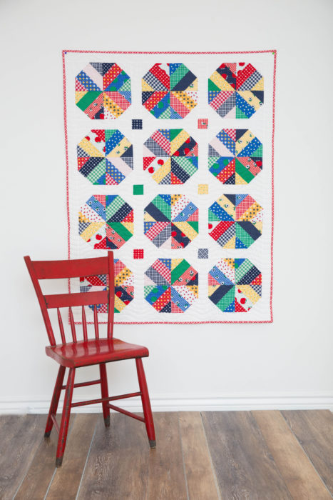 Amy Smart Quilt pattern - Bushel and a Peck - Crib quilt. Strip-pieced.