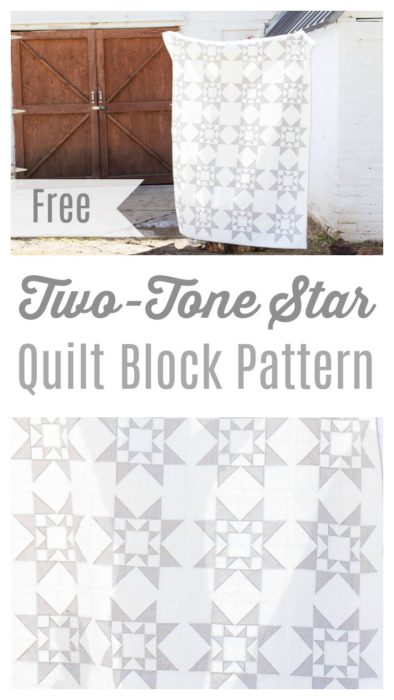 Free Two Tone Star Quilt Block Pattern