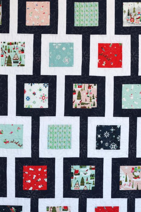 Chain Link Quilt Pattern by Amy Smart featuring Riley Blake Christmas Fabric
