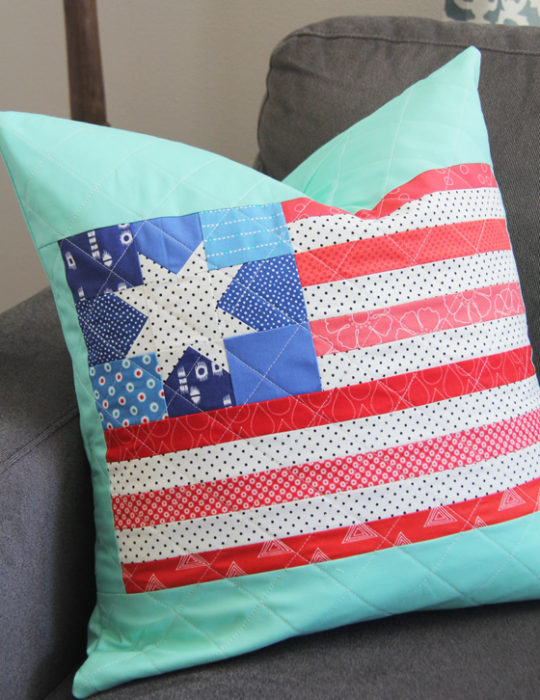 US Flag quilted pillow tutorial from Cluck Cluck Sew