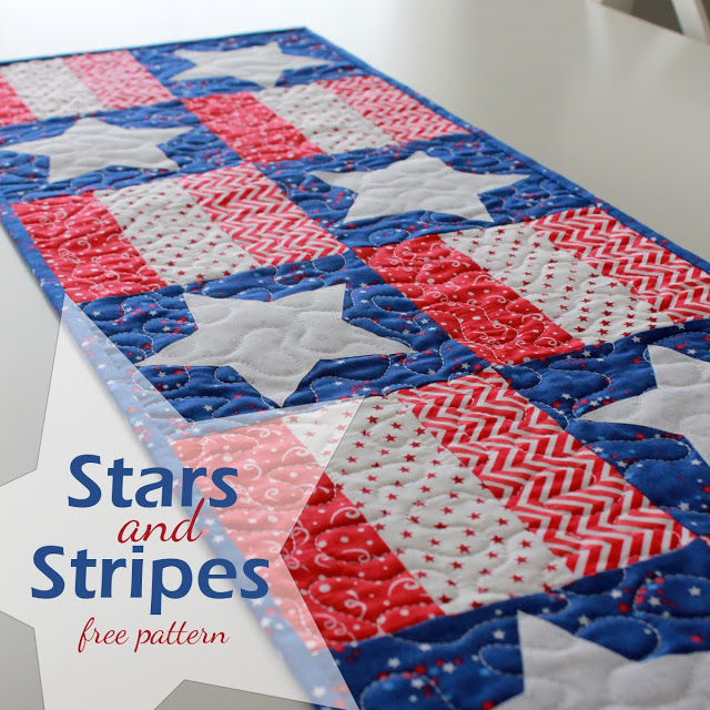 Stars and Stripes 4th of July Table Runner free pattern