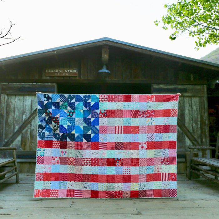 Scrappy Yankee Doodle flag quilt by Maker Valley