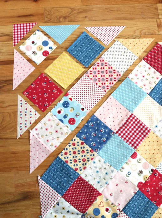 Patchwork On Point Quilt Tutorial featured by top US quilting blog, Diary of a Quilter