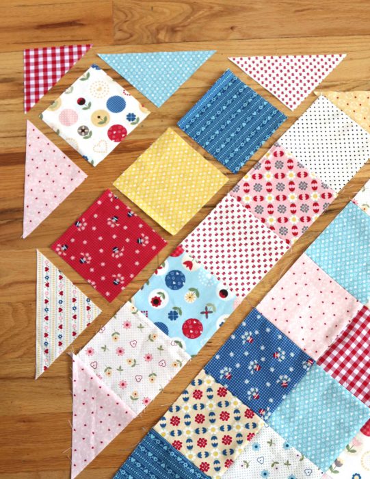 Patchwork On Point Quilt Tutorial featured by top US quilting blog, Diary of a Quilter