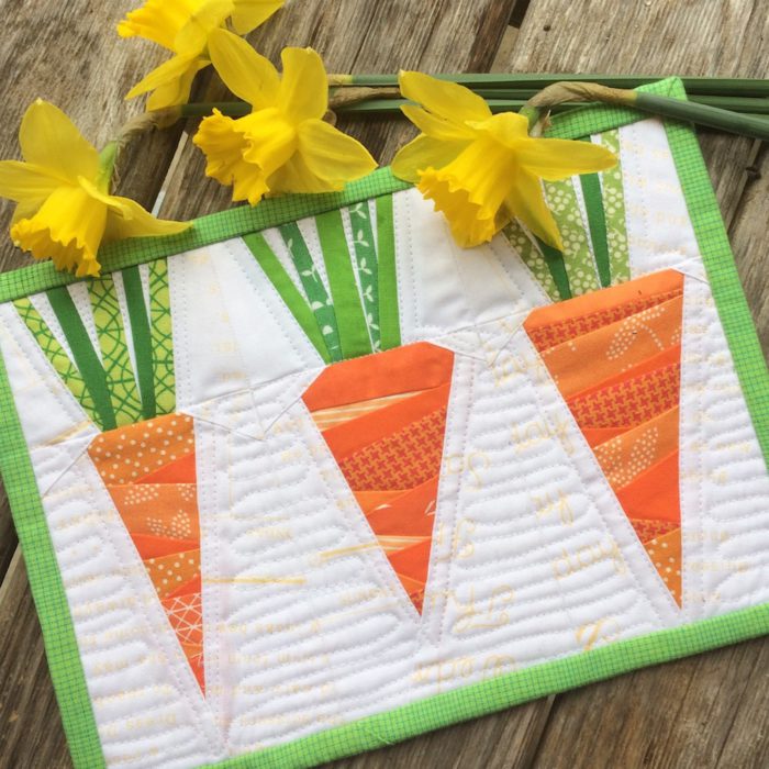 Spring Carrot Foundation paper-piecing tutorial by Leila Gardunia