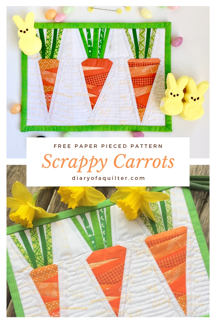 Foundation Paper Pieced Carrots Mini Quilt by Leila Gardunia - Diary of ...