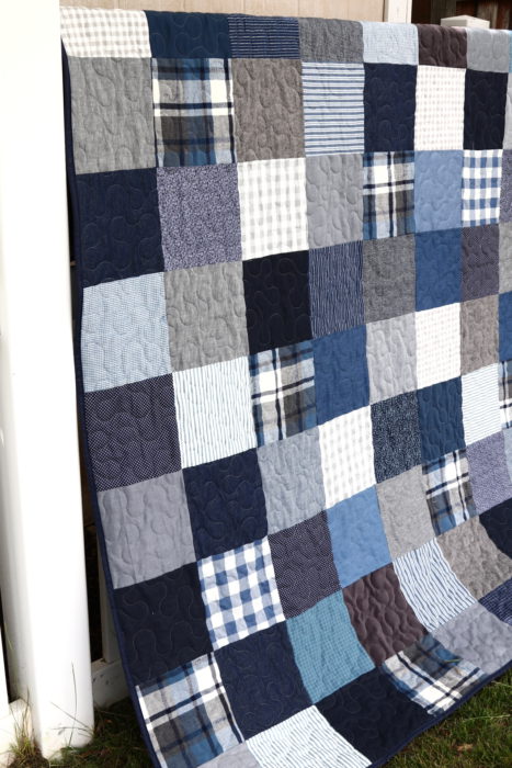 Denim Patchwork Quilt featured by top US quilting blog Diary of a Quilter