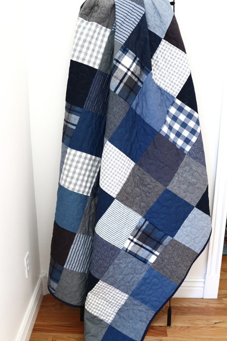 Denim Patchwork Quilt featured by top US quilting blog Diary of a Quilter