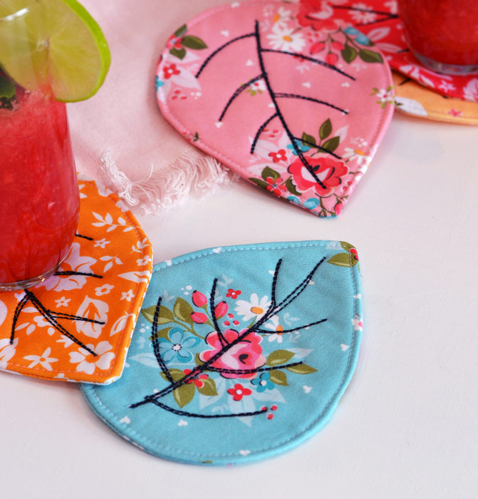 Quilted Leaf Coaster tutorial by Sedef Imer