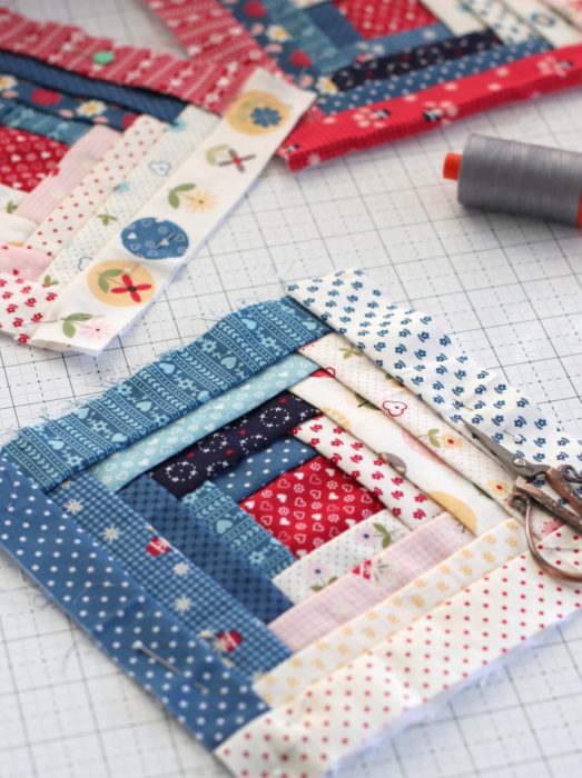 How to make a Manx piece-as-you-go log cabin quilt block | A Year in Review: Looking back at 2019 + Looking forward to 2020 by popular Utah quilting blog: image of a Manx quilt block. 