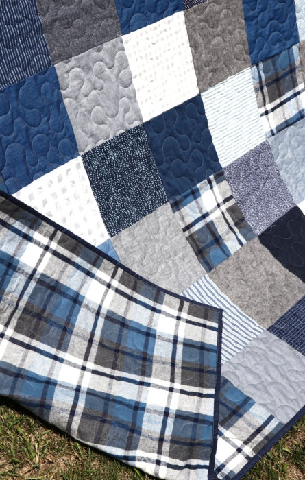 Denim Patchwork Quilt featured by top US quilting blog Diary of a Quilter
