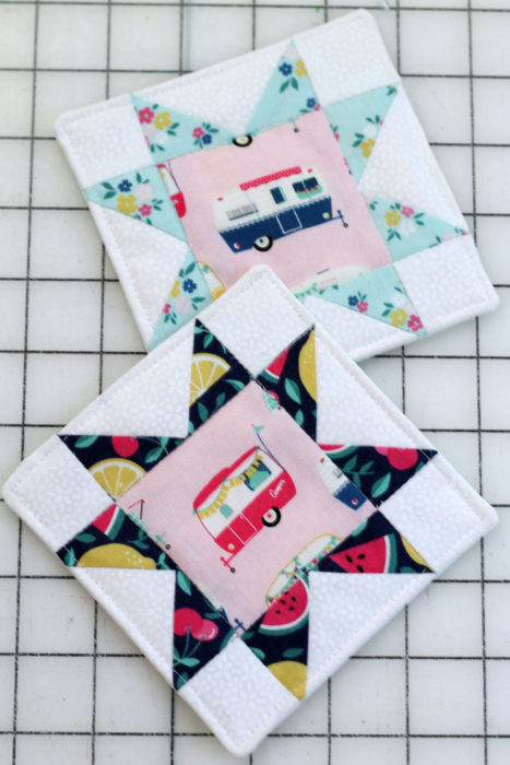 Quilt Block Coaster featured by top US quilting blog Diary of a Quilter