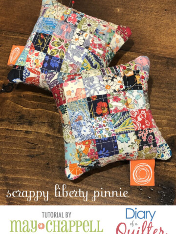 Patchwork Pincushion tutorial made with Liberty Lawns