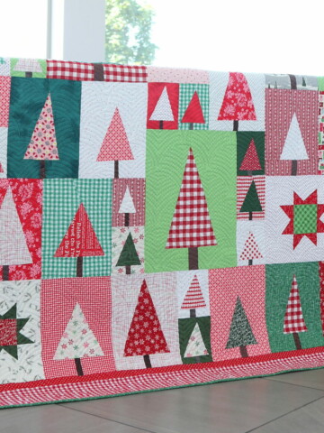 Welcome to the Patchwork Forest Quilt Along! by popular quilting blog, Diary of a Quilter: image of a Pine Hollow Patchwork quilt.