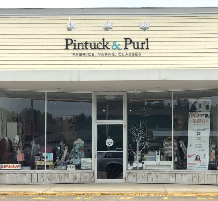 Pintuck & Purl - Modern Fabric and Knitting Shop by popular quilting blog, Diary of a Quilter: image of front exterior of Pintuck and Purl.