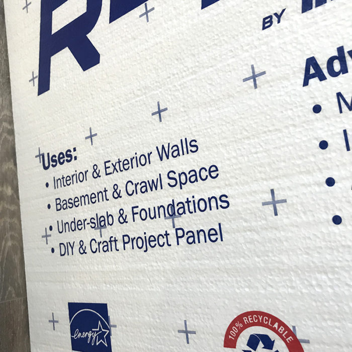 How to Build a Quilt Design Wall by Christa Watson by popular quilting blog, Diary of a Quilter: image of the back side of a foam core insulation board.