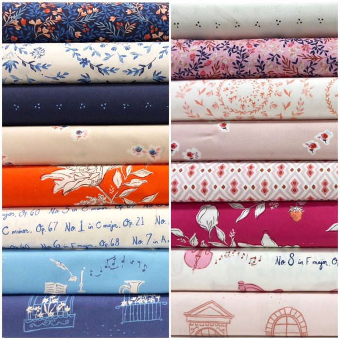 Inspiration from Modern Quilt Shop, Quilt Sandwich Fabrics by popular US quilting blog, Diary of a Quilter: image of Quilt Sandwich Fabric stacks.