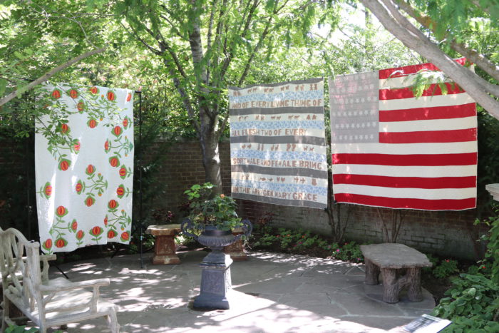 Garden of Quilts 2019 - Thanksgiving Point, Utah by popular quilting blog, Diary of a Quilter: image of quilts display outside in the Ashton Gardens at Thanksgiving Point.