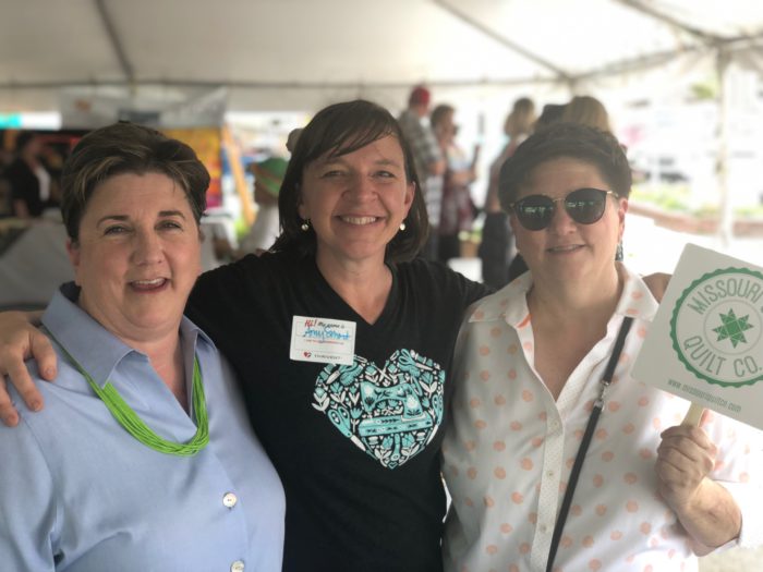 Birthday Bash at Missouri Star Quilt Company by popular quilting blog, Diary of a Quilter: image of three women standing together.