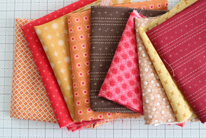 Classic Maple Leaf Quilt Block Tutorial by popular Utah quilting blog, Diary of a Quilter: image of Lori Holt fabric, Granny Chic collection, and the Calico Crow collection.