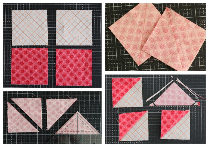 Classic Maple Leaf Quilt Block Tutorial by popular Utah quilting blog, Diary of a Quilter: collage image of maple leaf quilt block making process.
