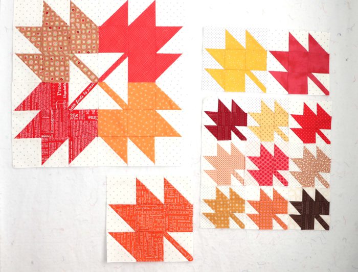 Classic Maple Leaf Quilt Block Tutorial by popular Utah quilting blog, Diary of a Quilter: image of maple leaf quilt block.