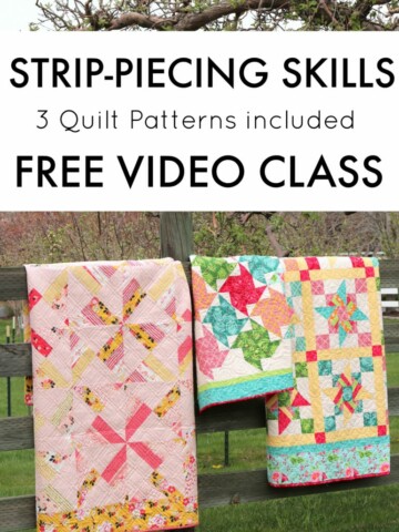 Video Class by Amy Smart for Riley Blake Designs teaching short-cut strip-piecing skills