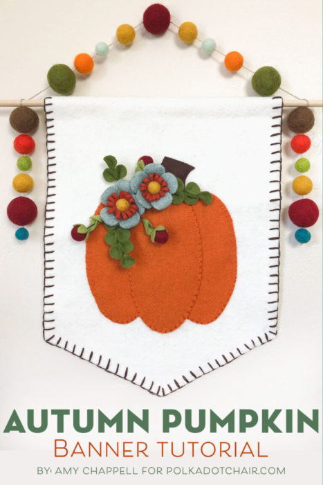 Autumn Pumpkin wool banner tutorial