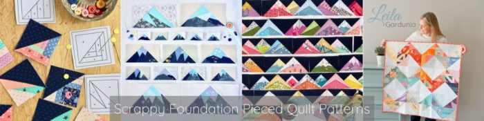 Scrappy Maple Leaf Quilt Pattern Tutorial by guest writer Leila Gardunia by popular quilting blog, Diary of a Quilter: image of scrappy foundation pieced quilt patterns by Leila Gardunia.