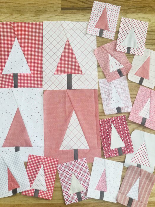Pine Hollow Patchwork Forest Quilt Along Week 3 by popular quilting blog, Diary of a Quilter: image of a patchwork forest quilt blocks. 
