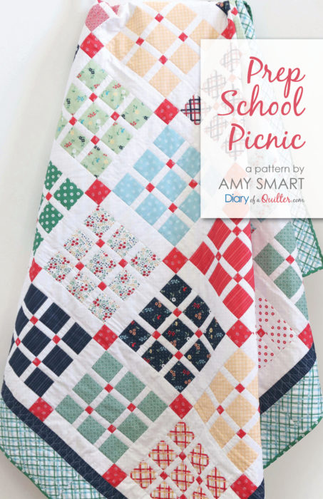 New 10" Precut Quilt Pattern for Prep School Picnic by popular Utah quilting blog, Diary of a Quilter: image of a Layer Cake Prep School Picnic quilt.