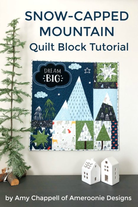  Snow-capped Mountain Quilt Block Tutorial by popular Utah quilting blog, Diary of a Quilter: image of a quilt with mountain quilt blocks.