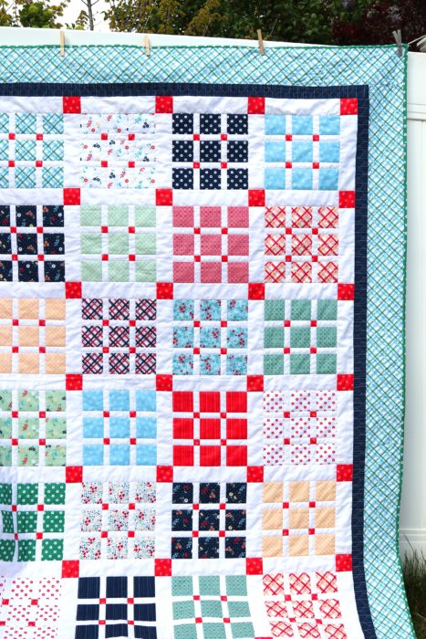 New 10" Precut Quilt Pattern for Prep School Picnic by popular Utah quilting blog, Diary of a Quilter: image of a Layer Cake Prep School Picnic quilt.