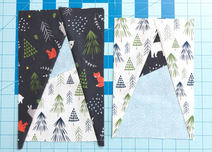  Snow-capped Mountain Quilt Block Tutorial by popular Utah quilting blog, Diary of a Quilter: image of fabric mountains. 