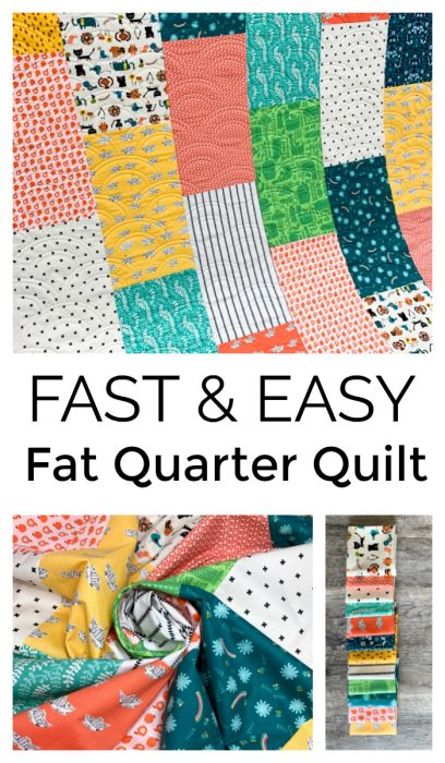 Fast & Easy Fat Quarter Quilt by popular Utah quilting blog, Diary of a quilter: graphic image of a fat quarter quilt.