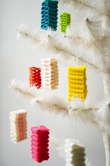 Handmade Christmas Ornament Ideas by popular Utah quilting blog, Diary of a Quilter: image of ribbon candy ornaments. 