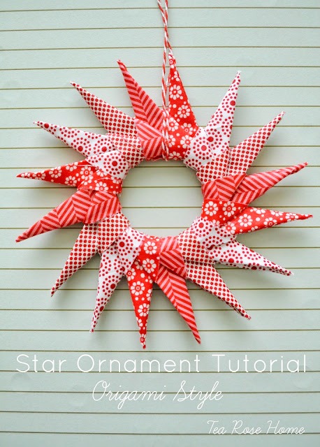 Handmade Christmas Ornament Ideas by popular Utah quilting blog, Diary of a Quilter: image of origami star ornament. 
