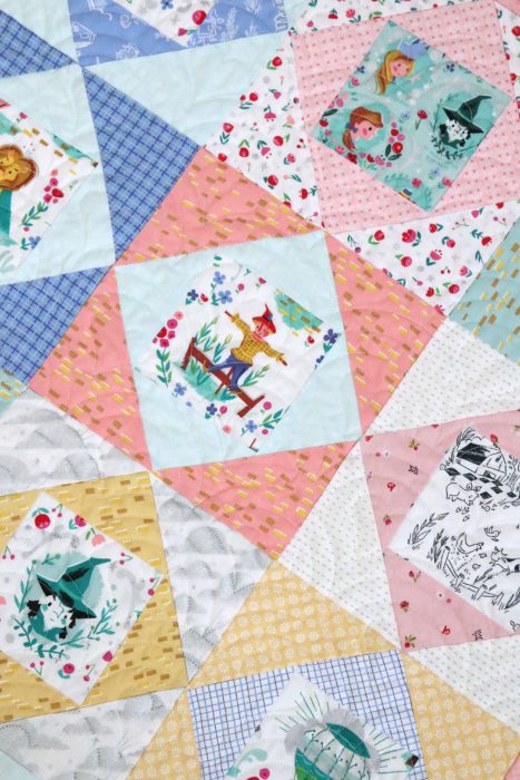 Wizard of Oz themed Economy Block quilt made by Amy Smart
