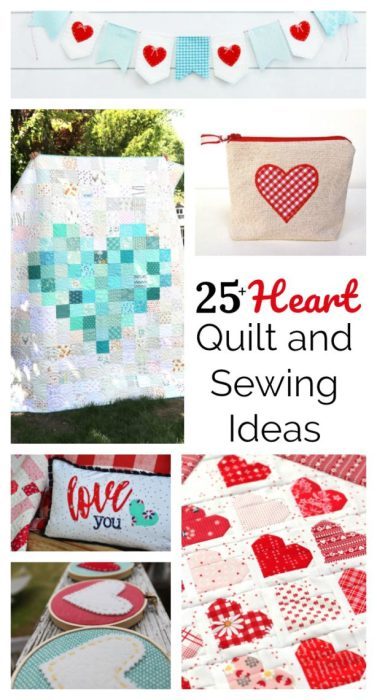Over 25 Quit and Sewing Heart Projects and Ideas featured by top US quilting blog, Diary of a Quilter.