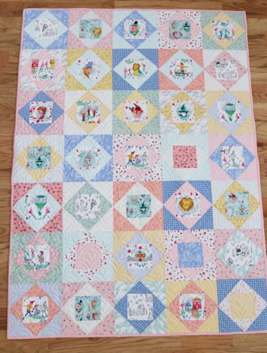 Baby Quilt with Economy quilt blocks