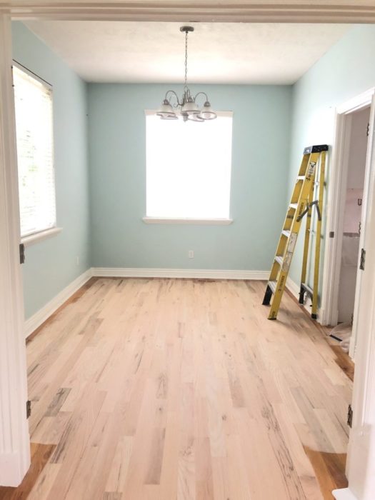 Empty Sewing Room - Wall color Tidewater by Sherwin Williams