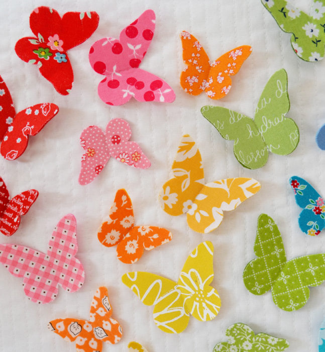 Use fabric scraps - 3D Butterfly wall art