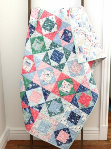 Economy Block Crib quilt using Pemberley Fabrics for Riley Blake