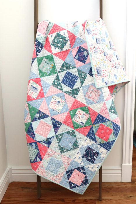 Classic Economy Block Crib Quilt using Pemberley Fabric from Riley Blake