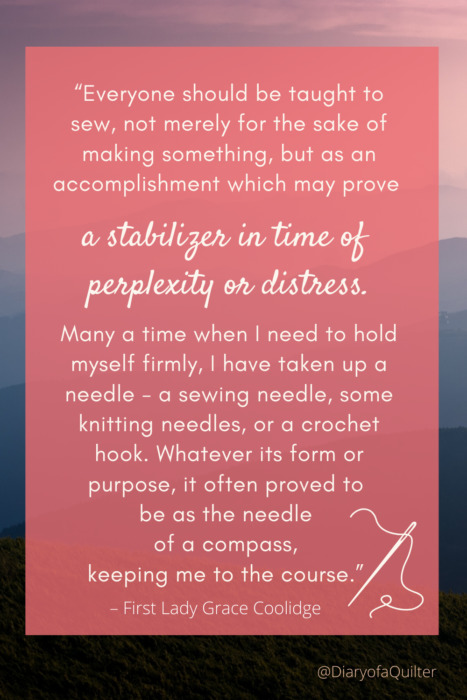Sewing in times of stress and quarantine
