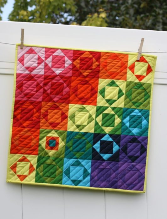 Modern Solids Economy Quilt block mini quilt