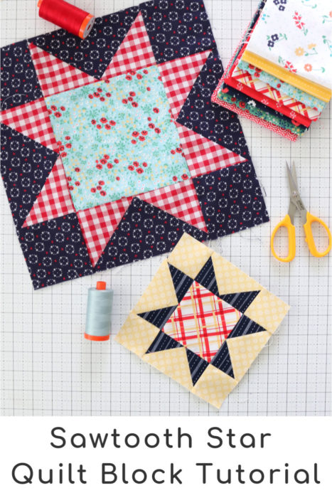 How to make a Sawtooth Star Quilt block in multiple sizes by Amy Smart - Diary of a Quilter