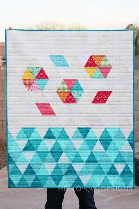 "Beach Bum—Triangle Tutorial” is a Free Summer Baby Quilt Pattern designed by Melanie Collette of Hello Melly Designs from Diary of a Quilter!
